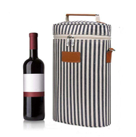 カスタム ポータブル 2 ボトル断熱ワイン バッグ断熱キャンプ パーティー旅行熱ワイン キャリア クーラー バッグ