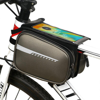 ヴィンテージ PU レザー自転車電話ホルダー バッグ防水フレーム トップ チューブ バッグ サイクリングのためのカスタム ロゴ