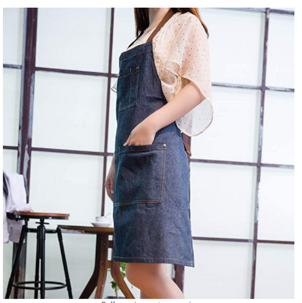 卸売 100% コットン キッチン シェフ エプロン カスタム デニム キャンバス エプロン男性/女性