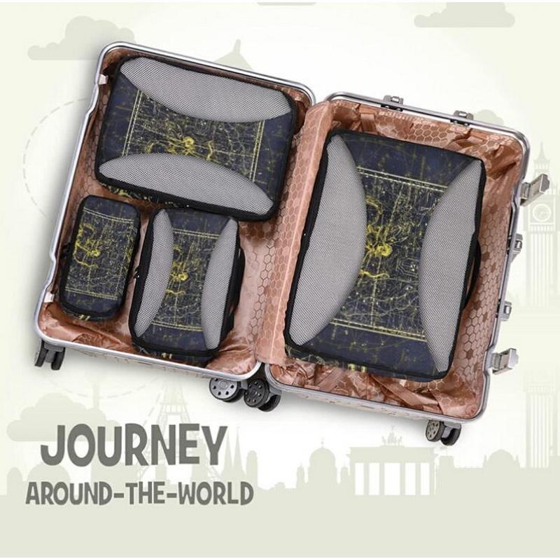 新しいバルク昇華 4 個旅行衣服収納袋荷物服圧縮バッグスーツケースオーガナイザーパッキングキューブ