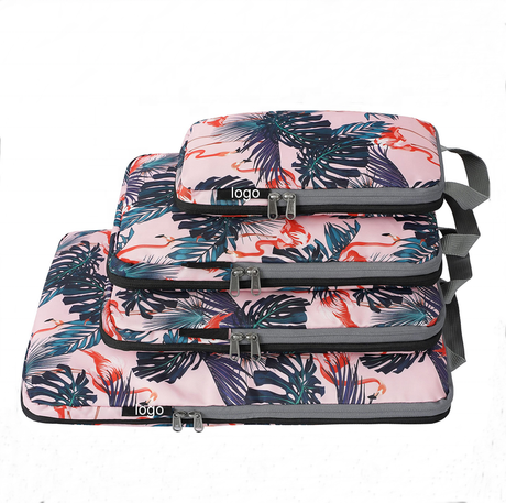 卸売大容量拡張可能なパッキング オーガナイザー カスタマイズされた印刷旅行女性圧縮パッキング キューブ卸売