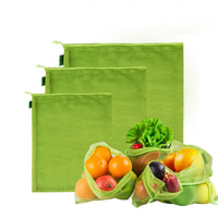 LFGB 認定エコ リサイクル RPET 野菜ショッピング バッグ ストリング再利用可能なメッシュ農産物バッグ