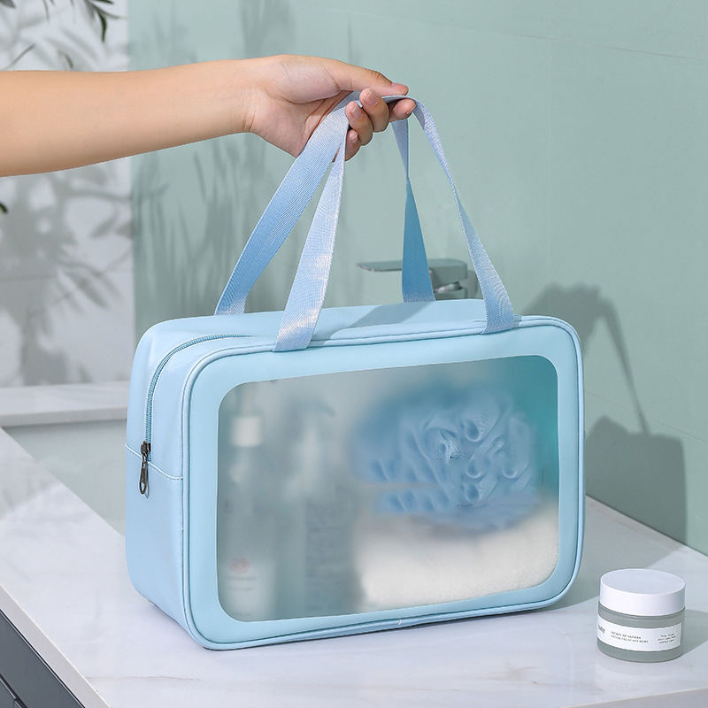 素敵な格安価格の高品質のカスタム ロゴ カスタマイズ プロモーション ポータブル デザイナー デザイン小さな pvc pu 化粧品トート バッグ