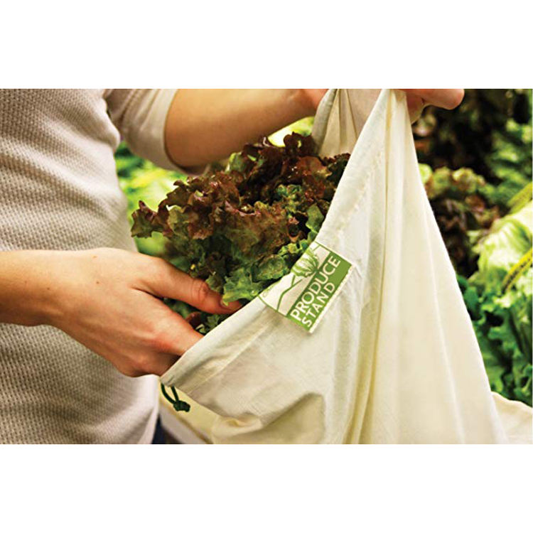 野菜のための 3 つの異なる RPET エコ再利用可能な洗えるメッシュ ショッピング農産物バッグ