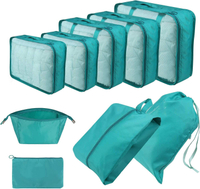 9個の防水化粧品収納バッグセット機内持ち込みスーツケースオーガナイザーシューズバッグ