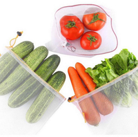 100% 生分解性の環境に優しい再利用可能な軽量で洗える果物と野菜用のリサイクル メッシュ バッグ