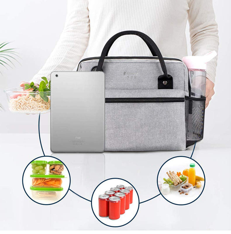 新しいカスタム プリント ポータブル大型断熱トート バッグ サーマル ランチ クーラー バッグ