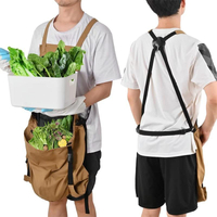 ガーデンエプロン ポケット付き 収穫 ガーデニング 草むしり 耐水エプロン クイックリリースポケット付き メンズ レディース