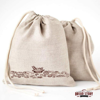 環境にやさしい卸売高品質の天然リネンの再利用可能なデザイン食品パン バッグ巾着カスタマイズ可能