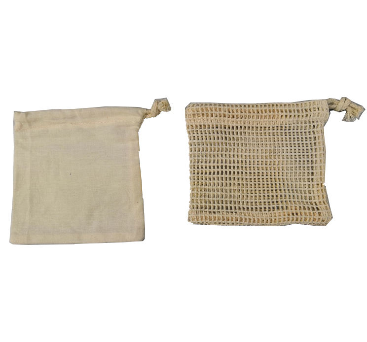 安いギフトの小さい自然な環境に優しい綿の石鹸の節約袋の袋の綿の網の石鹸袋