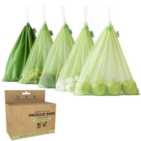 果物野菜のためのエコロジー RPET メッシュ バッグ洗えると再利用可能なメッシュ バッグ