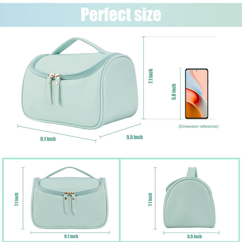 旅行PUレザーカスタムメイク収納オーガナイザーは、ジッパー付きトイレタリーバッグ化粧品バッグを構成します