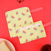 カスタム印刷環境にやさしい再利用可能な RPET 持続可能なパン バッグ ピクニック ストレージ バッグ食品パン バッグ デザイン ジッパー付き