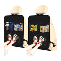 カーシートプロテクター キックマット 2パック カーシートプロテクター 車の後部座席用 オーガナイザーポケット付き キックマット バックシートプロテクター