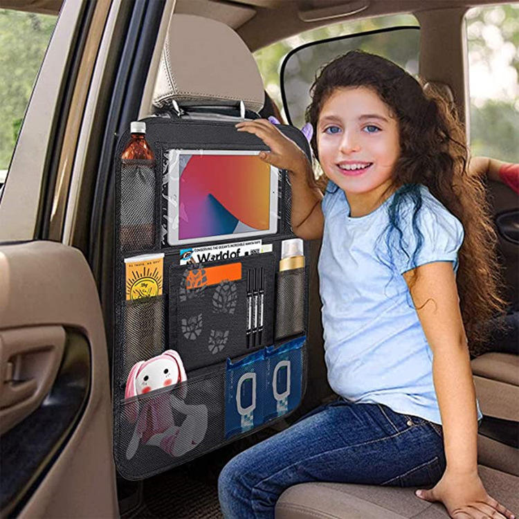 タッチスクリーンタブレット付きのAmazonのホットセールカー後部座席オーガナイザーカーオーガナイザー