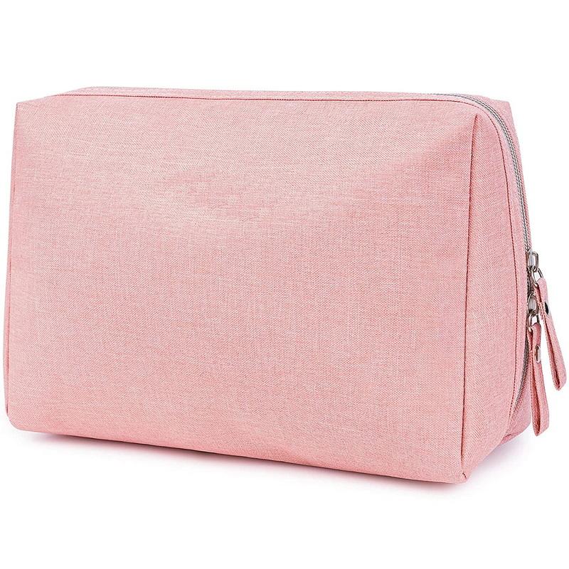 ピンク ファッション旅行化粧品収納袋またはトイレタリー バッグ カスタム ロゴ ジッパーと女性のためのポーチでオーガナイザーを構成します。