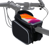 自転車用携帯電話フロント フレーム バッグ - 防水自転車トップ チューブ サイクリング用携帯電話マウント パック携帯電話ケース