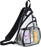 ファッション防水大透明クリア pvc スリング ショルダー バッグ旅行アウトドア カスタム ロゴ メンズ クロスボディ バッグ